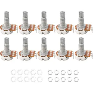 Guitar Potentiometer Audio Pots B500K Ohm Replacement 16.5mm Base Dia 18mm Shaft Pack of 10