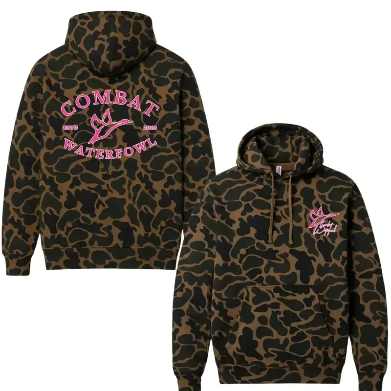 Combat Waterfowl Bottomland Hoodie Camo Pink For Men And Women, Duck Camo Shirt, Camo Hunting Hoodie, Unisex Fashion Top, Trendy 3D Hoodie, Streatwear Hoodie, Gift For Her
