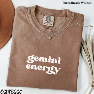 Comfort Colors [Full 12 Zodiac] Gemini Energy T-shirt, Zodiac Sign Tee, Horoscope Shirt, Astrology Clothing, Gift for Gemini Woman Top Womenswear Gift for Her
