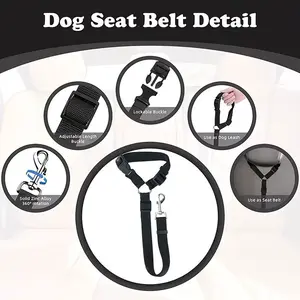 1 dog safety belt, suitable for vehicles, pet car safety rope, ensures the dog's safety inside the vehicle. Dog safety belt buckle, dog car safety belt.