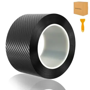 Carbon Fiber Vinyl Wrap Tape for Cars, .In x ft Door Sill Protector, Waterproof Scratch Resistant Car Trim Film, Interior & Entry Protection