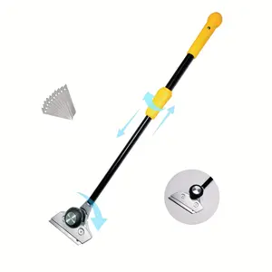 Floor Scraper Long Handle Heavy Duty with Rotating Head, Carbide Blade Scraper Retractable Paint Scraper Tool, Suitable for Wood