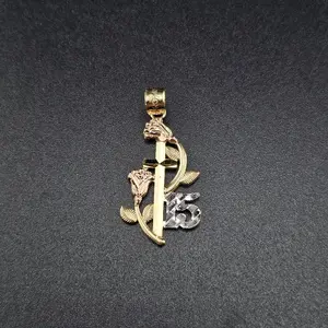14k Gold Quinceañera Pendant for Special Occasions