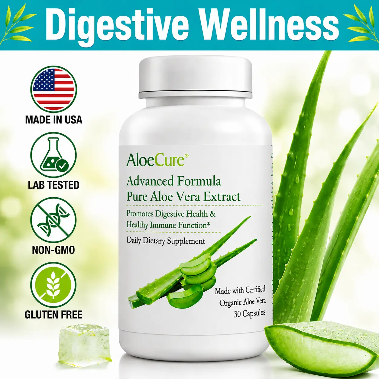 AloeCure Aloe Vera Capsules, 30 Capsules Organic Aloe Vera, 160,000mg Aloe  Vera Equivalent Support Gut Health & Digestive Comfort, Natural Stomach  Acid Buffer & Immune Supplement, Aloin Free - TikTok Shop
