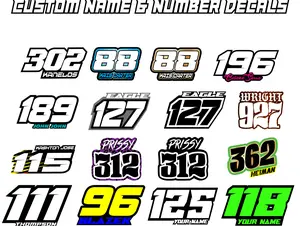 Custom Name & Number Decals | Waterproof Stickers | Personalized Decal Set