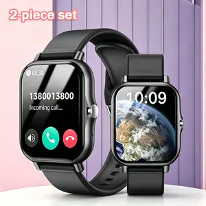 2-Piece Smart Watch Set with call support & personalized watch faces keeps you connected on the go. Skip expensive single watches, never miss updates, perfect for everyday use, travel, gym & gifting.