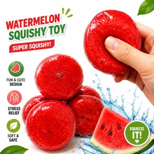 Handmade Watermelon Ice Squeeze Squishy Toy - Soft Waxy Sand Feel ASMR Fidget Toy for Anxiety Fidgets, Stress Relief Decompression Gift for Kids & Adults, Squishies