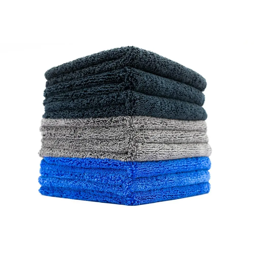 The Rag Company Spectrum 420 Dark Pack - Premium Korean Microfiber Cleaning Towels for Car Detailing, Streak-Free Cleaning - 420 GSM, 16"x16", 9-Pack, Lint Free Microfiber