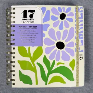 17 Month Planer Floral Design AUG 2026 - DEC 2027 Monthly / Weekly Planner, Tabbed Monthly Dividers