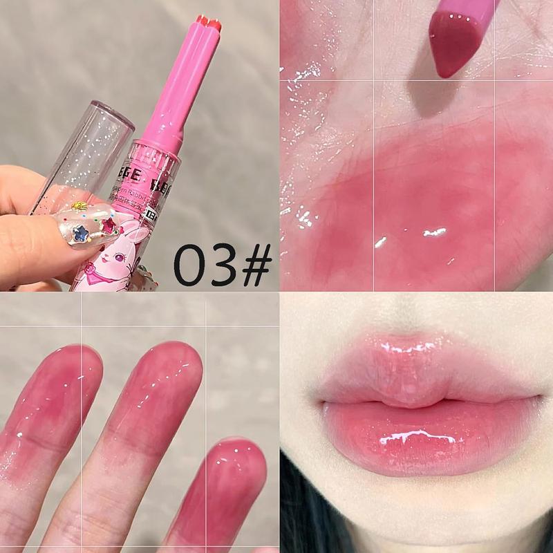 3 Pcs Colors Jelly Lipstick Gift Set, Tinted Heart Shape Lip Stain Lip Gloss, Mirror Hydrating Jelly Love Lipstick, Moisturizing Tinted Lip Balm, Vivid Color Glossy Lip Makeup for Girls (A)