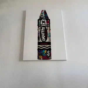 "Graffiti Crayon Graffiti" Canvas Wall Art, 1-of-1 Artistic Frameless Print, Home Decor Gift for Living Room By The World Famous Graffiti Mansion