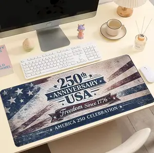 America 250 Mouse Pad，Large Gaming Mouse Pad, Aesthetic Desktop Decoration Protection Pad, Non-Slip Rubber Pad for Laptop and Desktop Computer Games, Desktop Accessory, Desk Accessories