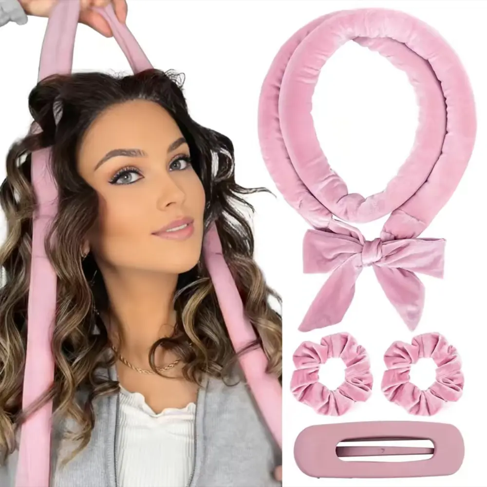Heatless Curling Rod Headband, Damage-Free Styling Kit for Overnight Curls - 24cm Soft Rod for Medium to Long Hair, Heatless Curls Overnight, Zero Heat Styling