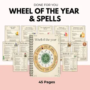 Annual Wheel Sabat Guide to Pagan Rituals, Spells and Seasonal Celebrations for Wicka, Witchcraft and Spiritual Life-including crystals, herbs, gods, witchcraft practices, esoteric knowledge, detailed rituals, spell Spiral Bound Planner