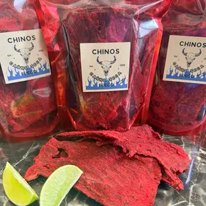 Chinos Carne Seca- Fuego Beef Jerky 2.3oz  Freshly Made Daily to Order Premium Quality Texas Style Jerky