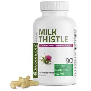 Bronson Milk Thistle Silymarin Marianum & Dandelion Root Liver Health Support Antioxidant Detox 120 Capsules Healthcare Natural