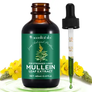 Acentiallabs Organic Mullein Drops for Lungs - Lung & Bronchial Cleanse for Smokers - Respiratory Health Support 1 Month Supply 2 Oz Healthcare Edible