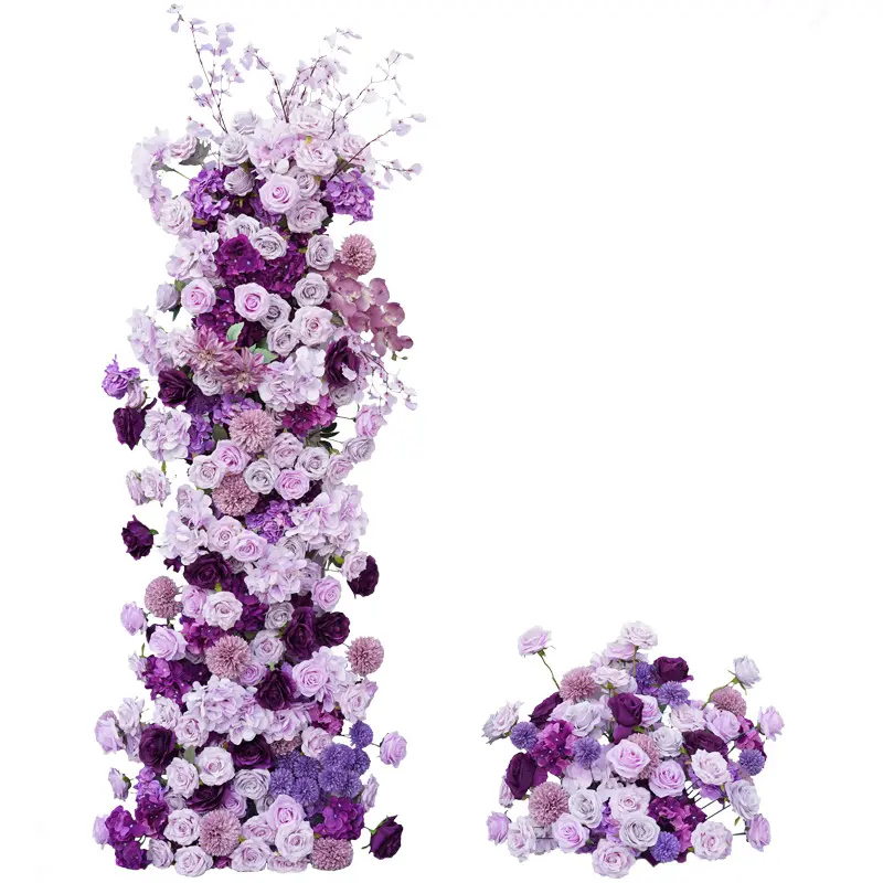 S-A7561 Purple Wedding Backdrop Arch Floral Arrangement