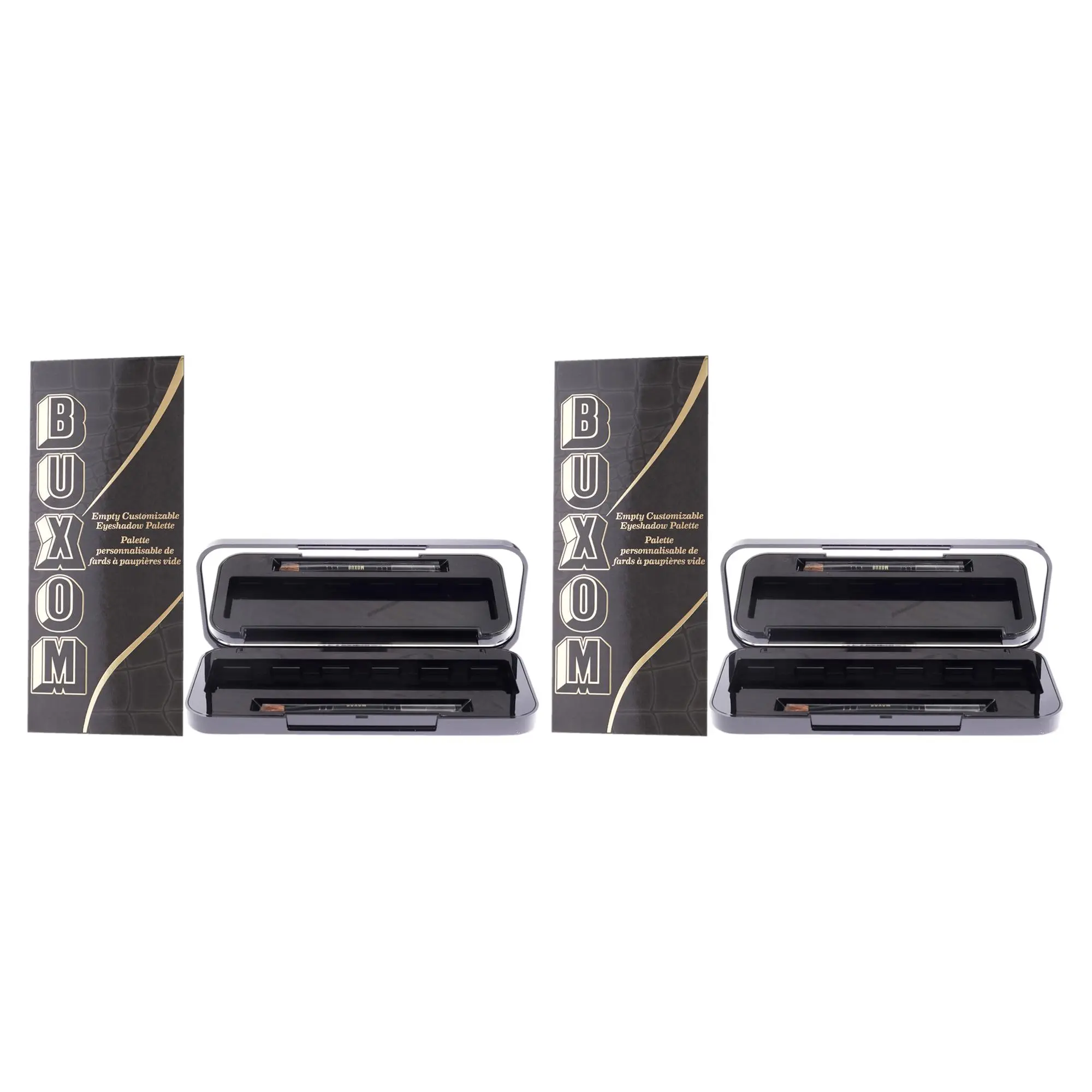 Buxom Women's Empty Customizable Makeup Eyeshadow Palette - 2 Pcs Empty Cases
