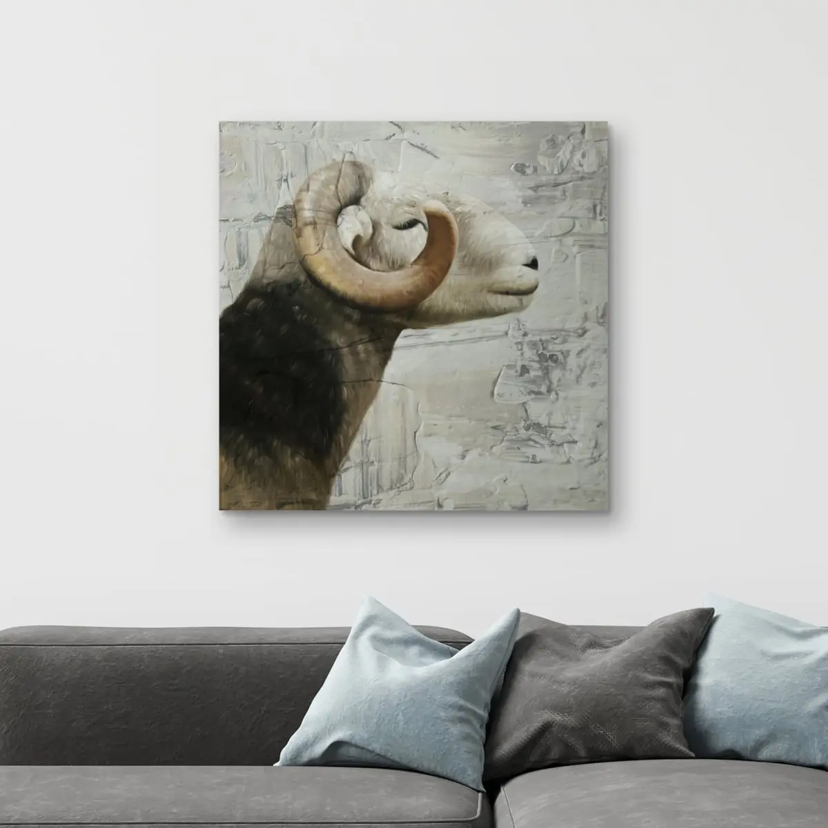 360 Stand Aries Wildlife Brown Wall Print - 32x32 in, Outdoors-Inspired Nature Photo Art, Home Decor, Artistic Room Accent, Ideal Gift for Home Supplies Enthusiasts