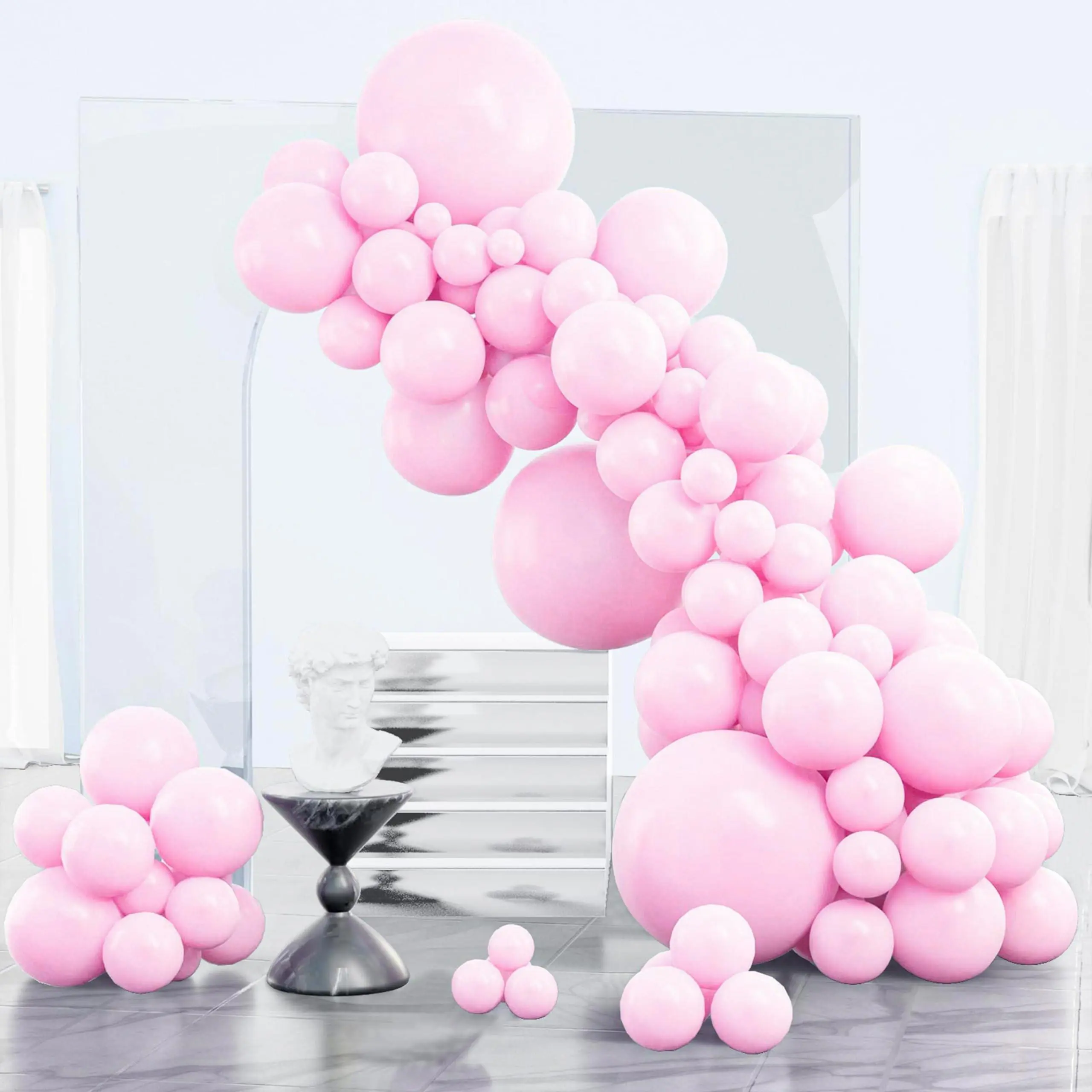PartyWoo Baby Pink Balloons 85pcs Pastel Pale Light Pink Different Sizes | 18 12 10 5 Inch Balloons for Gender Reveal Birthday Princess Bridal Shower Girl Bachelorette Party Decorations Pink-Q05