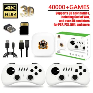 Retro Game Console with 2 Wireless Controllers | 40,000+ Built in Games, 40+ Emulators (PSP, PS1, Arcade) | 4K HDMI, 64GB, Save/Load, Game Preview, Wireless Portable Console
