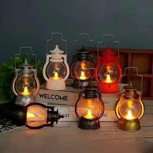 1PC Kerosene Lamp Decorative Table Lamp, LED Electronic Candle Lamp, Candle Lantern, Candlestick Ornament, Festival Home Decoration Table Lamp, Interior Decoration Accessories, Indoor Outdoor Decorative
