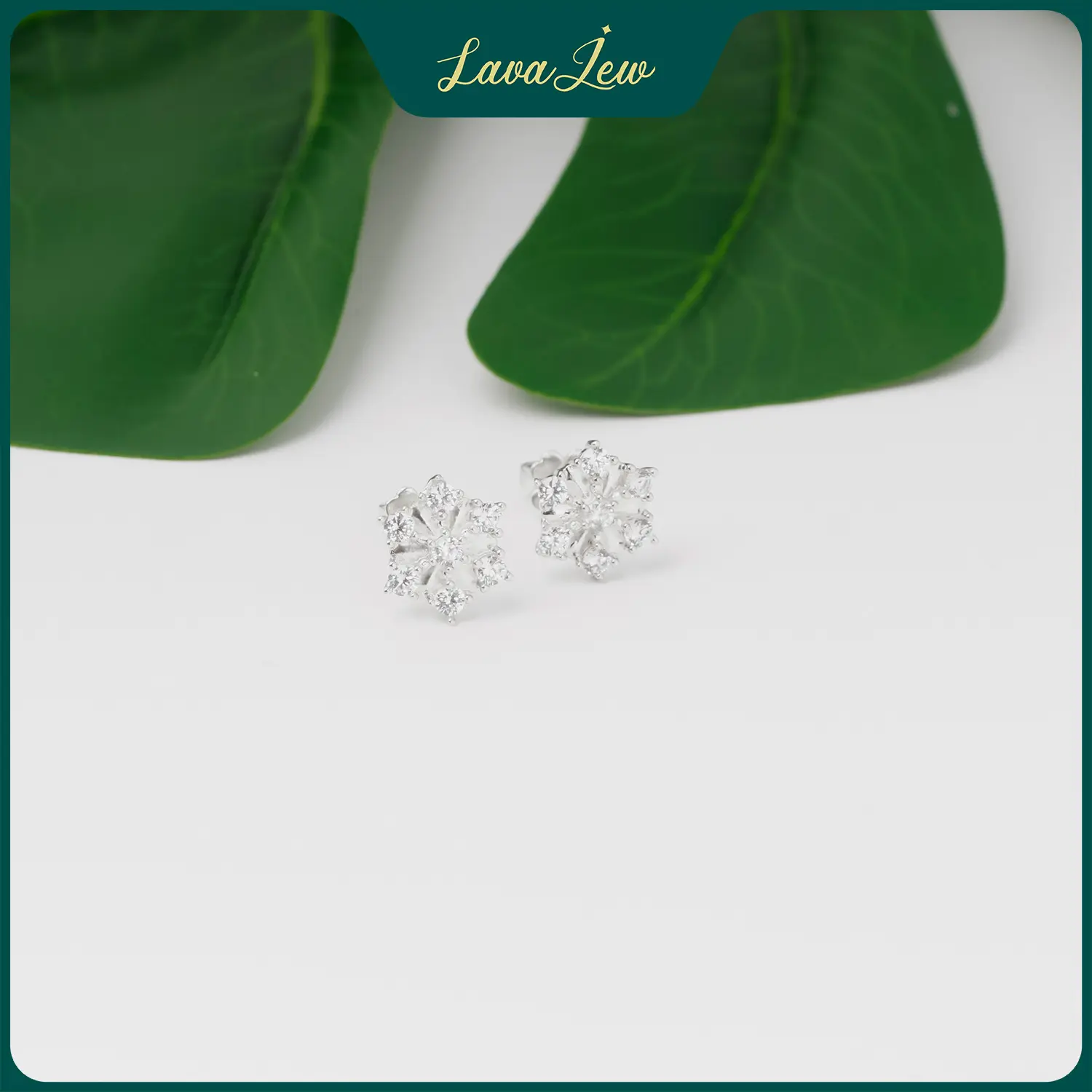 LavaJewelry Snow Flower Earrings, Snow Earrings, Silver Jewelry, 925 Silver Earrings for Women, Girls