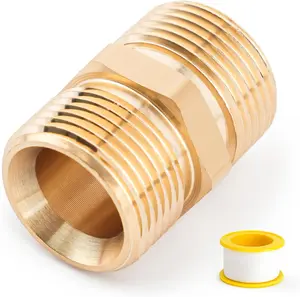 Washer Hose Connector, M22 14mm  Washer Hose Adapter, Easy for  Washer Hose Extension, 5000 Psi Brass Heavy Duty Male to Male Hose Coupler