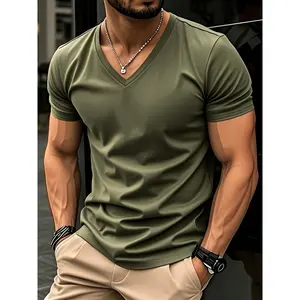 Men'S V-Neck Short-Sleeve T-Shirt |   Lightweight And Breathable |   Ideal Choice for Summer Coolness |   High Cost-Performance Ratio