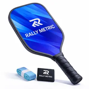 Rally Metric Carbon Fiber Pickleball Paddle – 16mm Honeycomb Core for Control & Stability, Wide Sweet Spot, Lightweight Grip, Includes 2 Overgrips & Cleaning Eraser