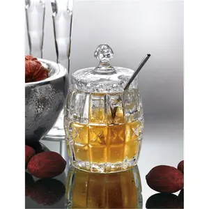 212 MAIN Pet Feeding Jam Canister Storage - Silvertone Tin Jar-Shape Container with Spoon for Dogs & Cats