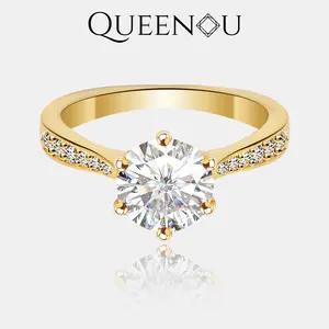 【917】Valentine's Flash Promise of Love Six claws 1CT Synthetic Moissanite Ring