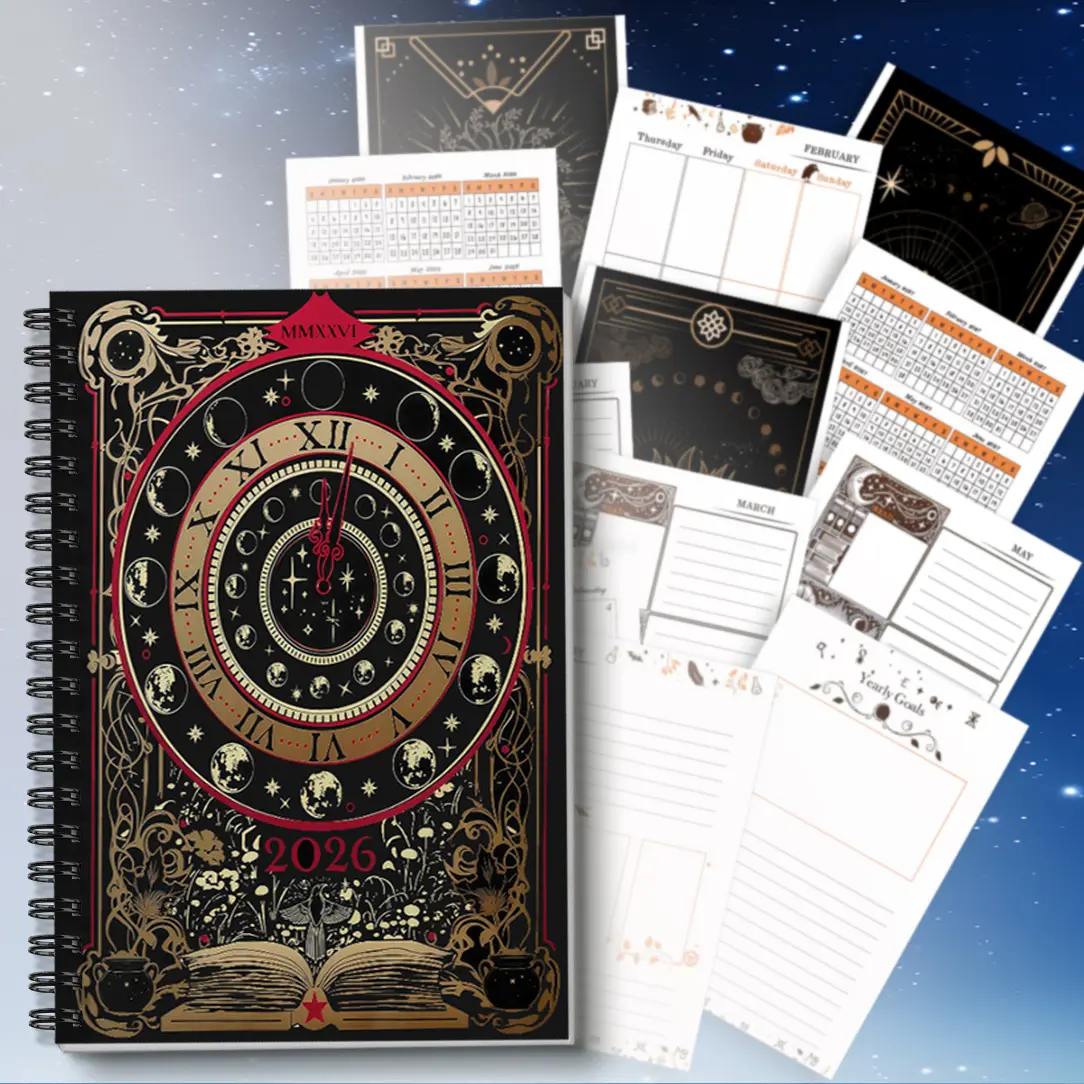 1pc 5.5x8.3 Inch Tarot-themed Creative Notebook: A Multifunctional Notebook for Mysticism Enthusiasts To Write, Doodle, and Collect Inspirations, with Independent Tarot Pages
