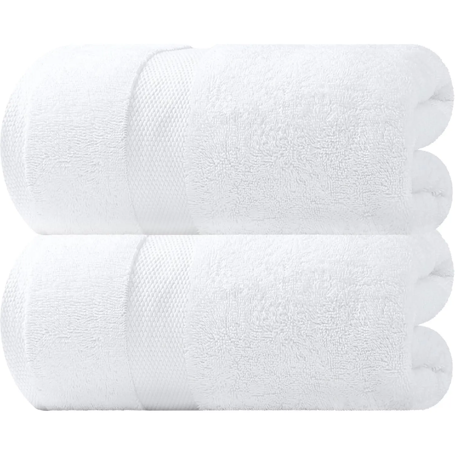 2-Pack Luxury Fluffy Lint-Free Cotton Bath Sheet Towels - 650 GSM, 35x70 in Extra Large, Highly Absorbent Quick-Dry Hotel-Quality, White