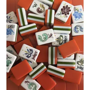 4-Layer Acrylic American Mahjong Tiles Set – Durable Hand Shuffled Mahjong Game, Premium Crystal Style Tiles for Family Game Night Party, Travel Friendly Mahjong Set