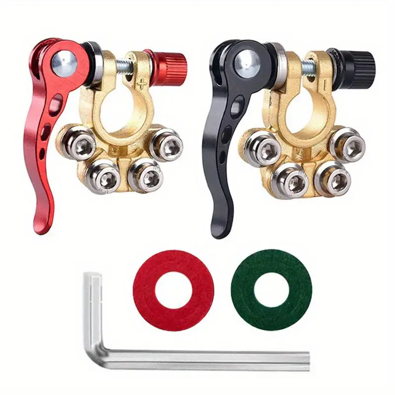 Battery Terminal Connectors, 1 Pair 12V 24V Automotive Car Top Post Battery Terminals Wire Cable Clamp Terminal Connectors, Universal Car Battery Term