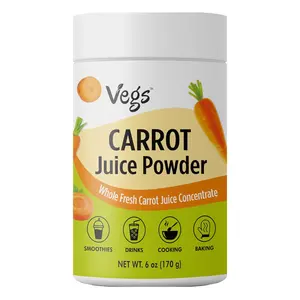 Carrot Juice Powder Freeze Dried Concentrated Organic Carrot Juice Rich in Antioxidants, Beta Carotene, Vitamin A For Smoothie Drinks, Baking, Cooking No Sugar, NO Preservatives 6 oz