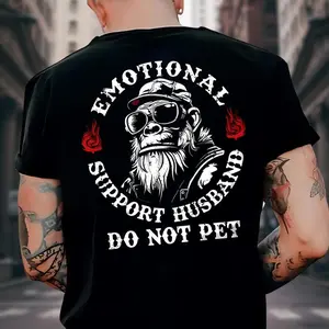 Emotional Support Husband Do Not Pet T-shirt, Funny Husband Gorilla Shirt for Men, Sarcastic Marriage Humor Graphic