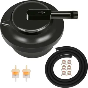 Gas Fuel Tank Vent Valve Grommet Compatible with Generator GP5500 GP6500 GP7500E RS8000E XP6500E XP10000E GP17500 Sportsman 3500 4000 Roll Over Valve Parts with Fuel Filter Tube Line Black
