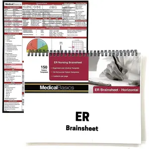 Brainsheet ER Notebook – Nursing Report sheet for emergency room, MedSurg and ICU nurses – 4 patients per horizontal template