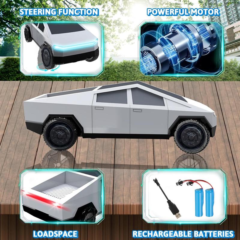 Remote Control Car Truck, 2.4GHz All Terrain High Speed RC Car for Boys Aged 3-8, 8-12, 1:24 Diecast Metal Toy Trucks with Lights, Electric Vehicle Toys for Kids, Gifts for Kids