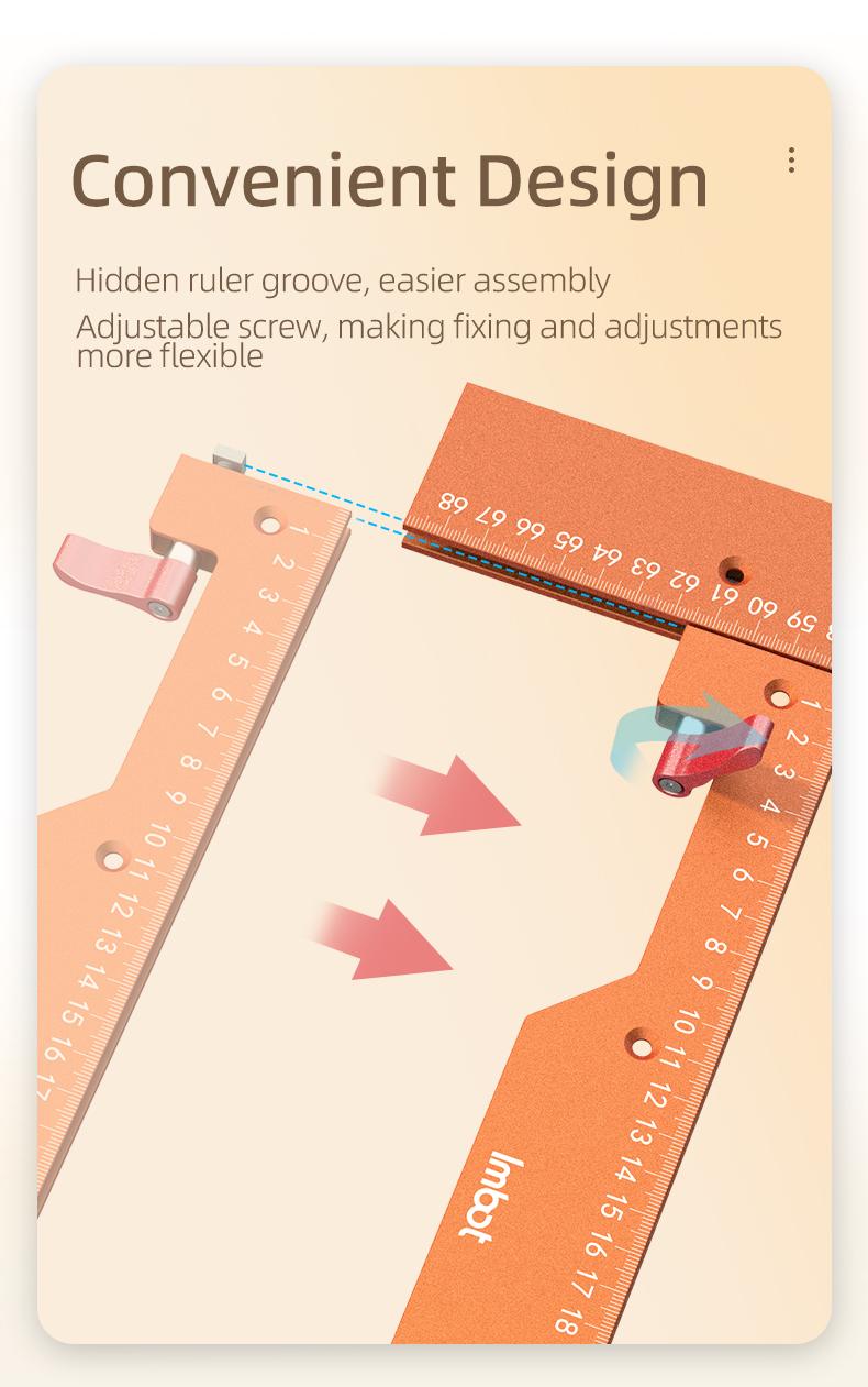 IMBOT Milling Square Hole Mold Easy to adjust Multiple position fixingSuitable for multiple scenarios 60*45 wide Conventional processes can meetthe requirements Convenient Design Hidden ruler groove, easier assembly Adjustable screw
