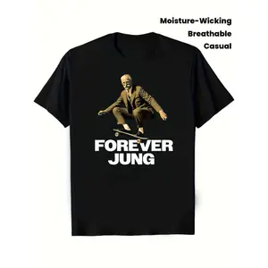 Eternal Jung Men's T-Shirt - Carl Jung Psychology Symbol Design, Iconic Jung Portrait & Philipp Melanchthon Art, Breathable Moisture-Wicking Fabric, Casual & Fitness Apparel for Jung Analysts, Students, Psychologists