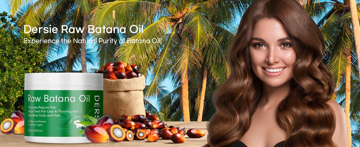 Raw Batana Oil for Hair Growth:  Batana Oil Sourced from Honduras - Promotes Thicker & Stronger Hair for Women & Men 4 FL OZ