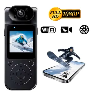 Sports Action Camera, 1080P  WiFi Camera with 180° Rotating Lens, IR Night Vision, Infrared Night Vision, Underwater Camcorder, Loop Recording, Remote Control, POV Helmet Camera, Wearable Action Cam for Bike, Ski, Hiking, Climbing, Vlogging