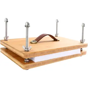 11.8x7.7 Inch Portable Bookbinding Press for Beginners & Hobbyists, with Adjustable Pressure Handle, DIY Book Binding Tool for Paper Flattening, Flower Pressing & Craft Projects