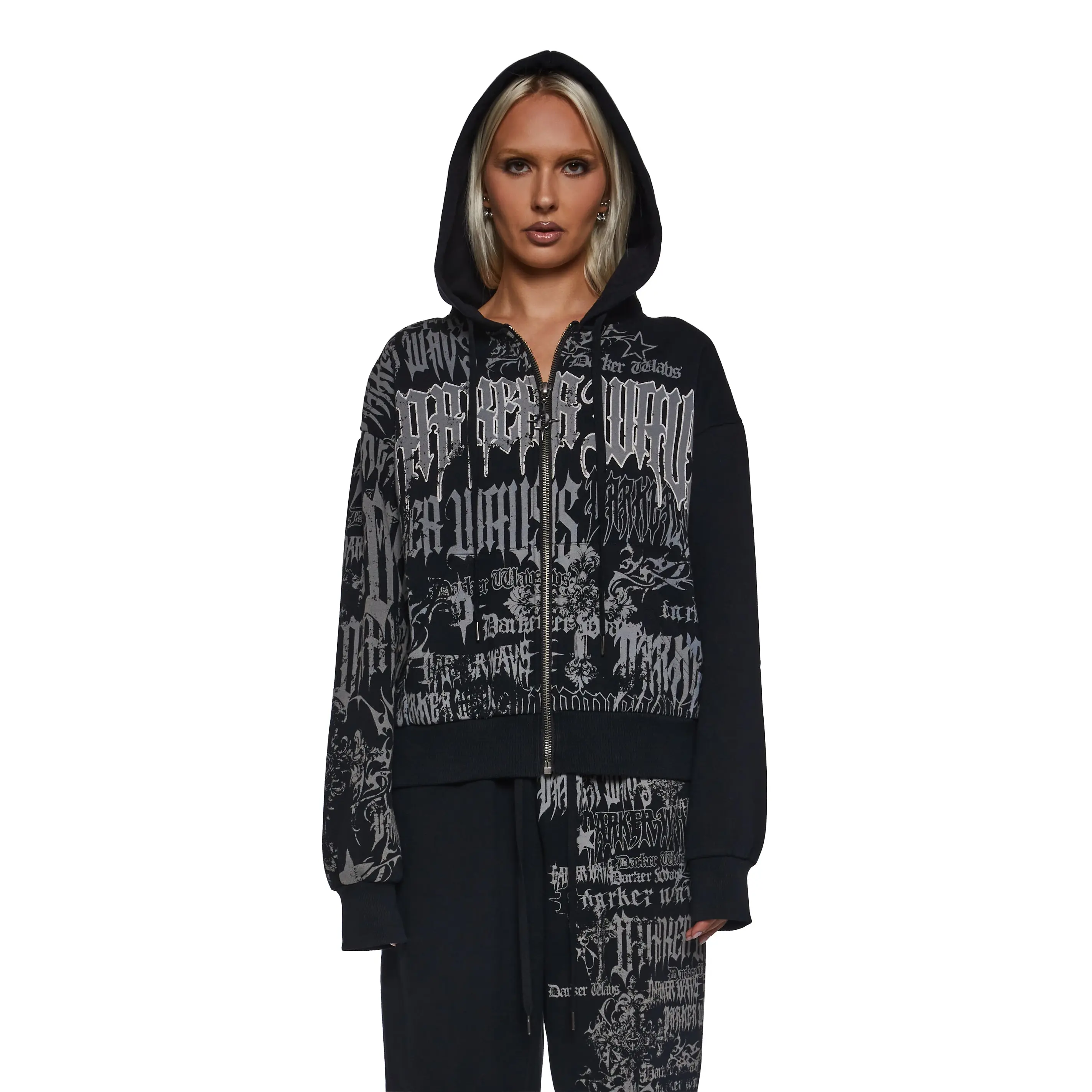 Ego Zip-Up Hoodie With Graphics