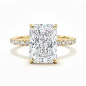 Lab-grown diamond 11059, 3 ct, color: D, clarity: VS1, Radiant cut cultivated diamond ring, IGI, light luxury premium feel, versatile for everyday wear, engagement/proposal diamond ring, S925