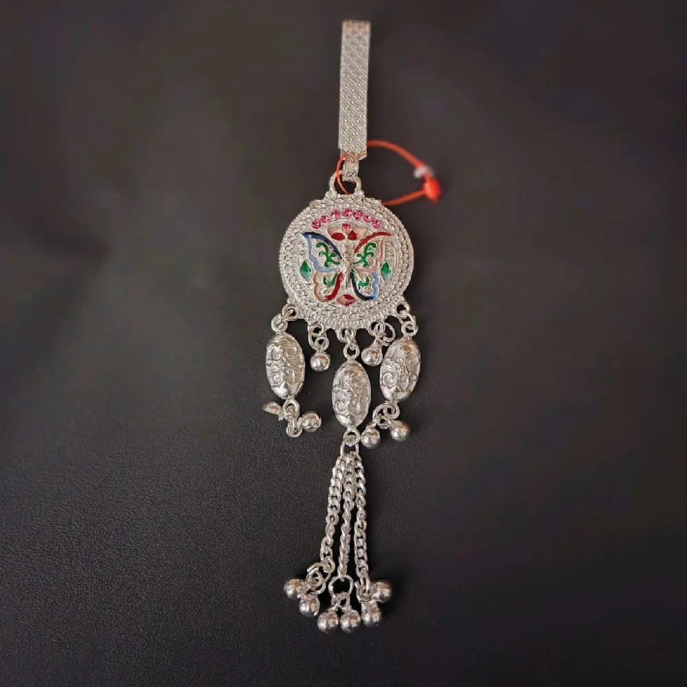 Traditional silver Plated Key ring  for Women with Colorful Beads and Elegant Tassel Design